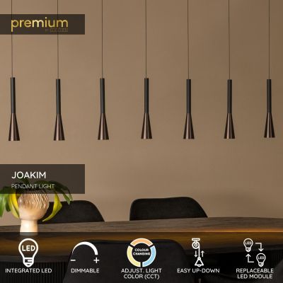 Lucide JOAKIM - Pendant light - LED Dim. - CCT - 7x6,2W 2700K/4000K - With replaceable LED module - Coffee - Premium